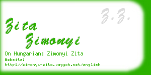 zita zimonyi business card
